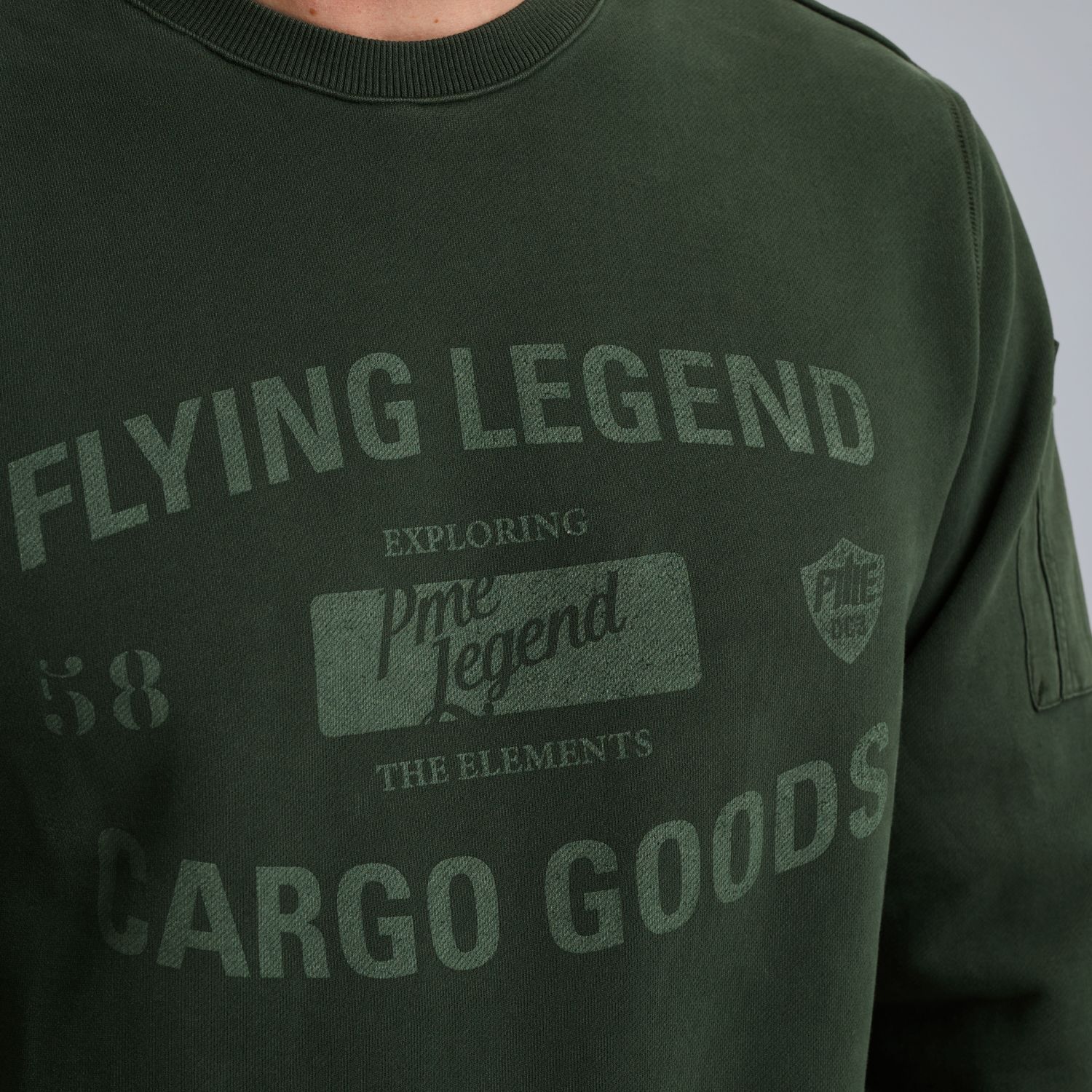 Свитшот PME Legend с принтом зелёный артикул PSW2510473-6027