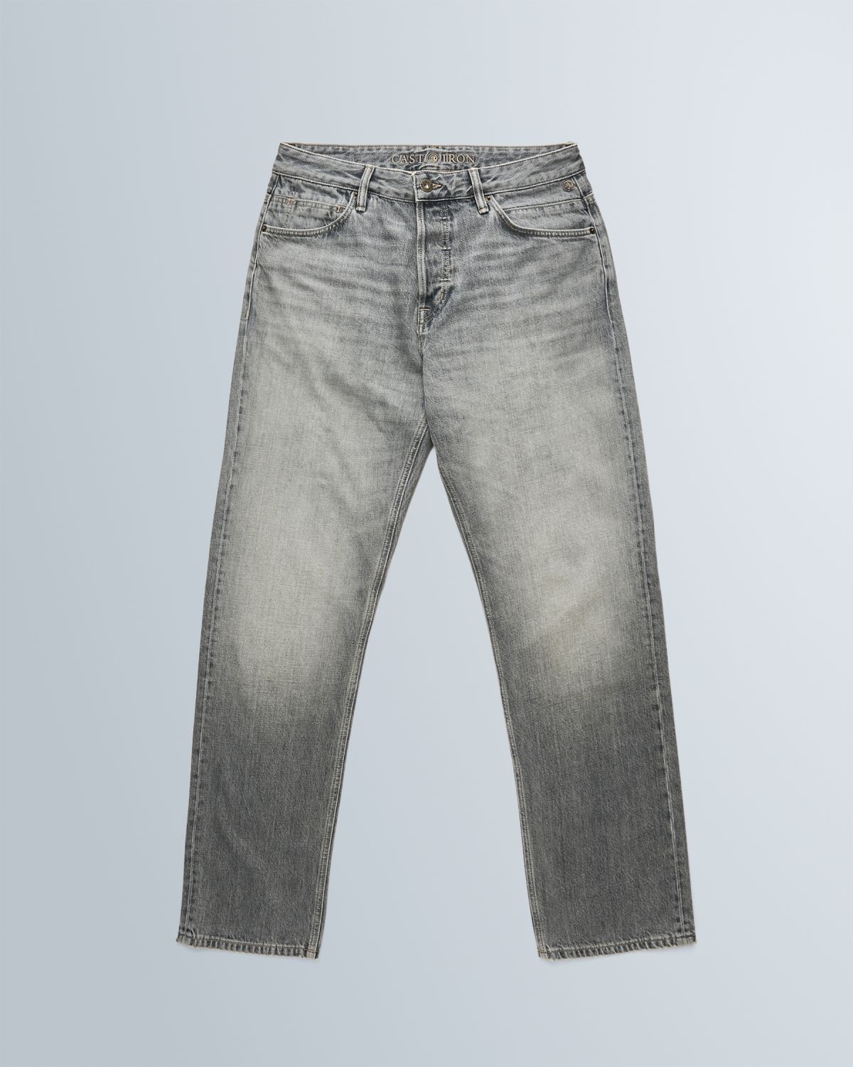 Джинсы Cast-Iron свободного кроя серые артикул CTR2602720-GGS