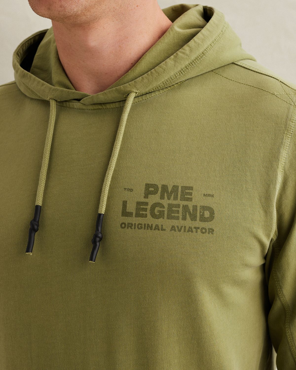 Худи PME Legend с принтом оливковый артикул PSW2606425-6394