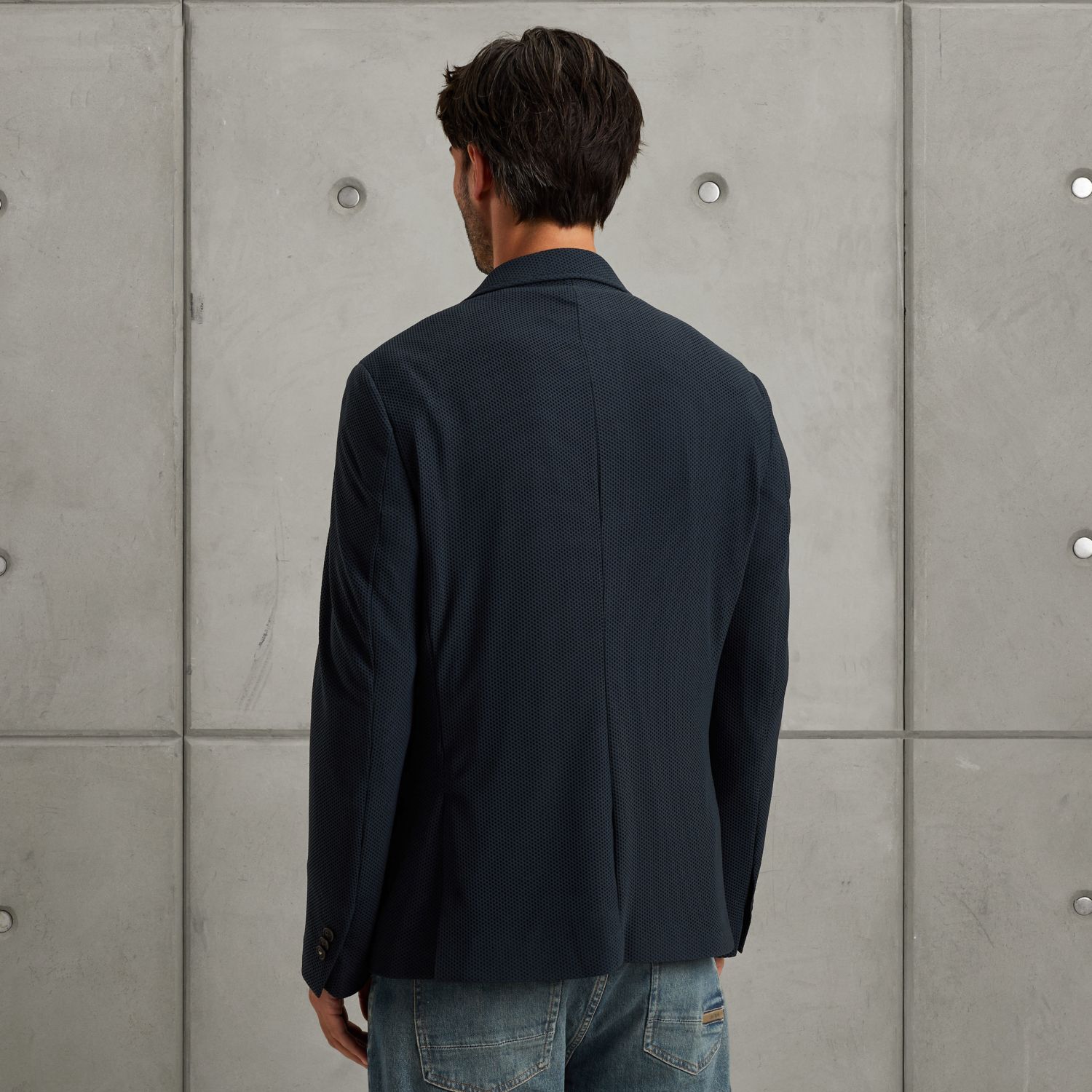 Пиджак Cast-Iron с текстурой синий артикул CBL2509150-5281