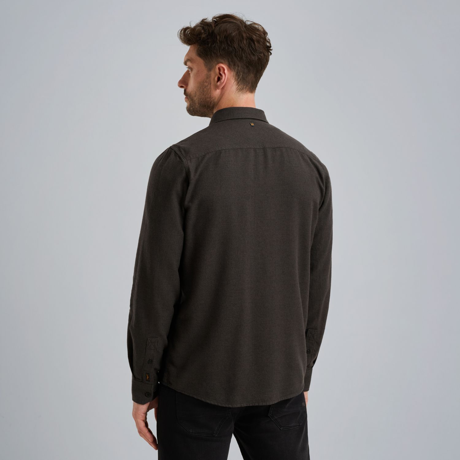 Рубашка PME Legend с фактурной поверхностью чёрная артикул PSI2510202-9067