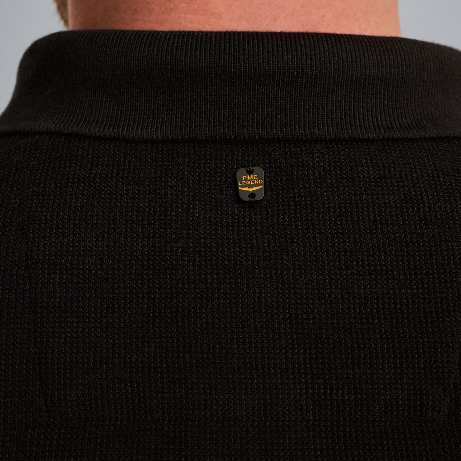 Поло PME Legend с длинными рукавами чёрное артикул PPS2509802-9067