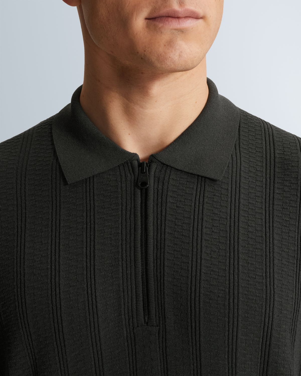 Футболка-поло Cast-Iron с молнией серая артикул CPSS2602855-9159