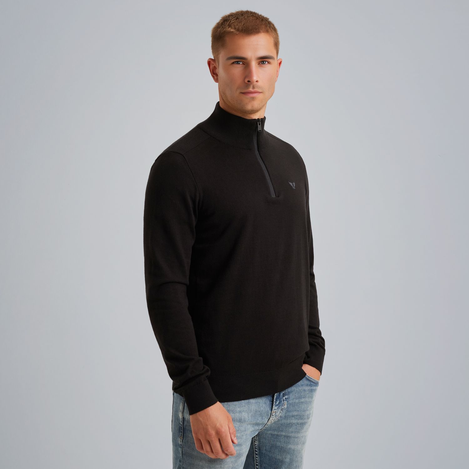 Пуловер PME Legend с молнией чёрный артикул PKW2508303-999