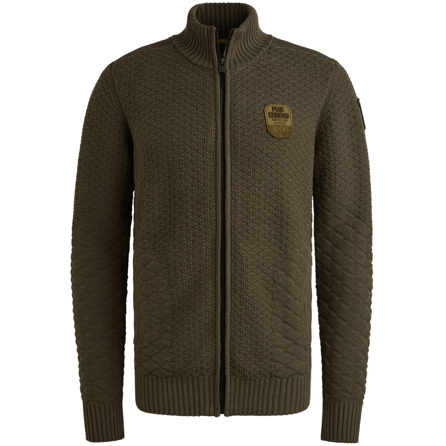 Кардиган PME Legend с молнией зелёный артикул PKC2509367-8039