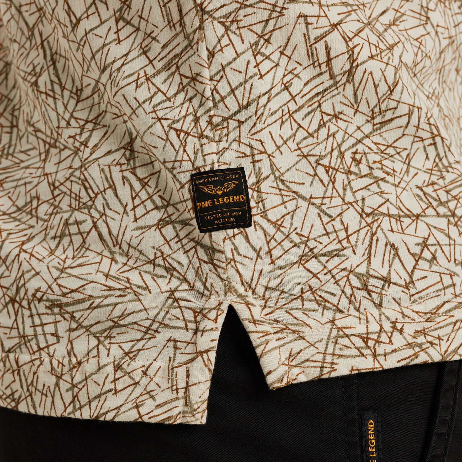 Поло с принтом бежевое артикул PPSS2506893-7011