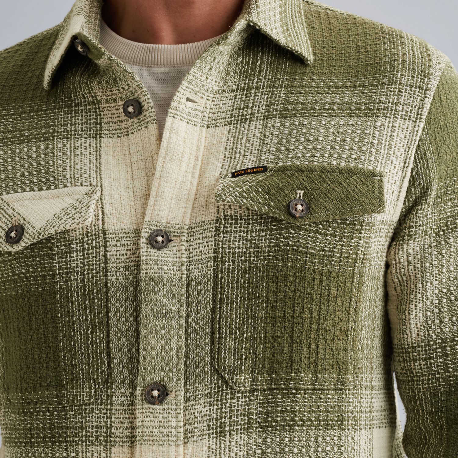 Рубашка в клетку зелёная артикул PSI2511250-6213