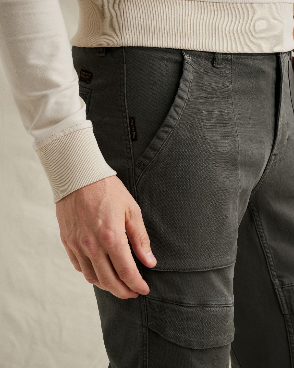 Брюки PME Legend Flightrider с эластичным поясом серые артикул PTR2602628-9114