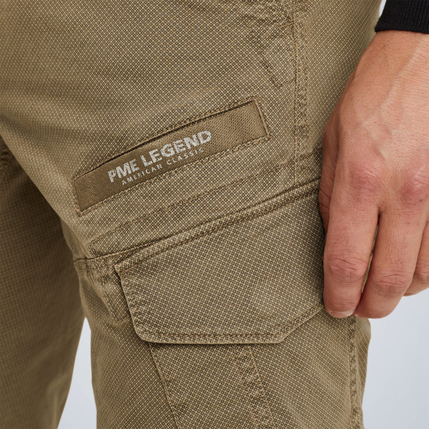 Брюки карго PME Legend зауженные с принтом бежевые артикул PTR2502608-8013