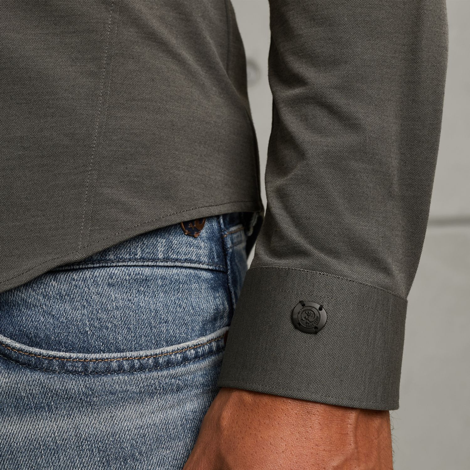 Рубашка Cast-Iron из джерси серая артикул CSI2509223-9159