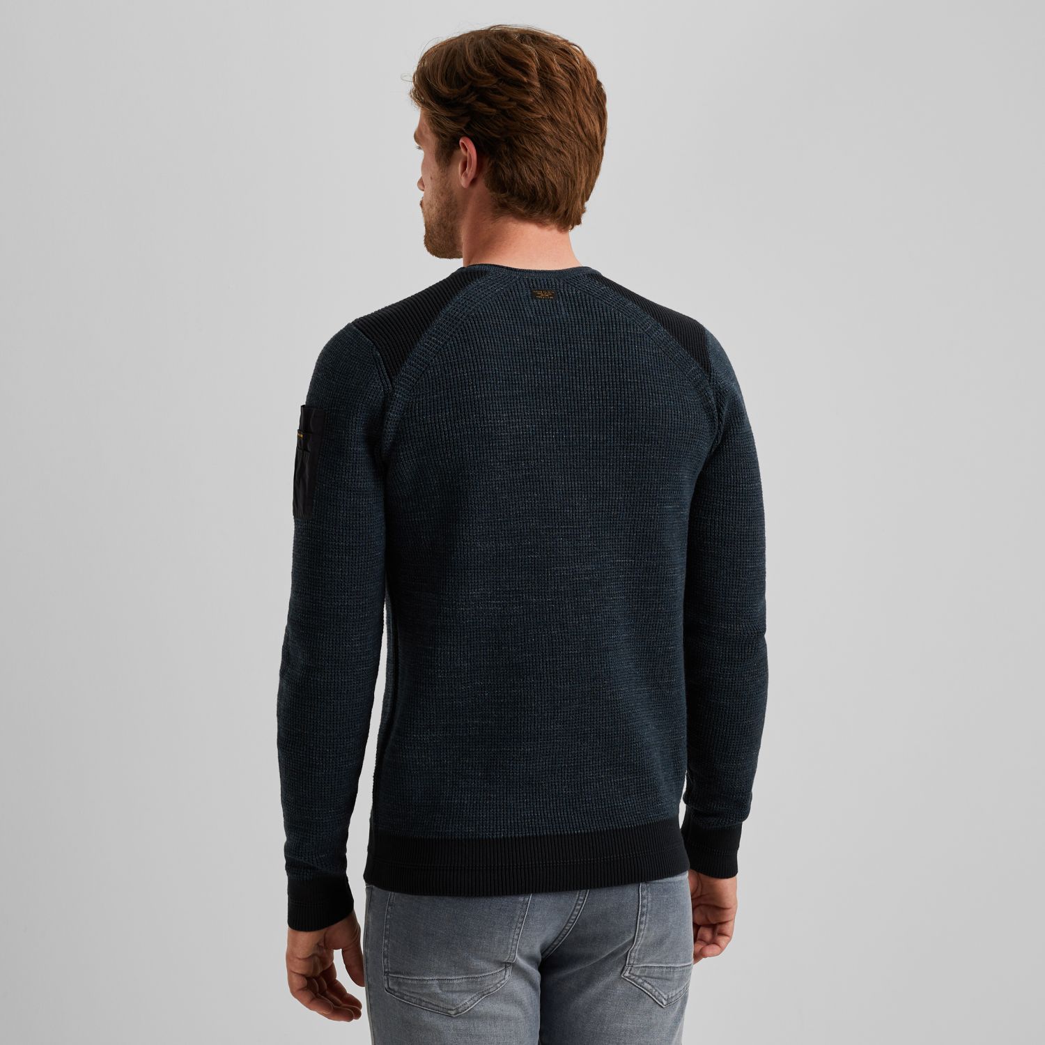 Пуловер PME Legend с круглым вырезом синий артикул PKW2508301-5281