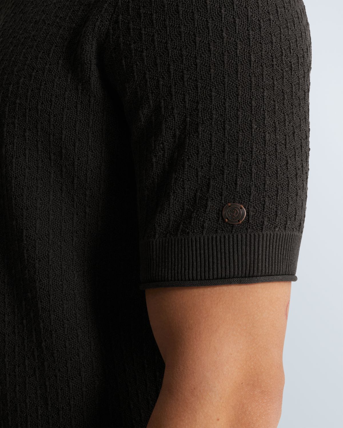 Футболка Cast-Iron вязаная с модалом серая артикул CTSS2602507-9159