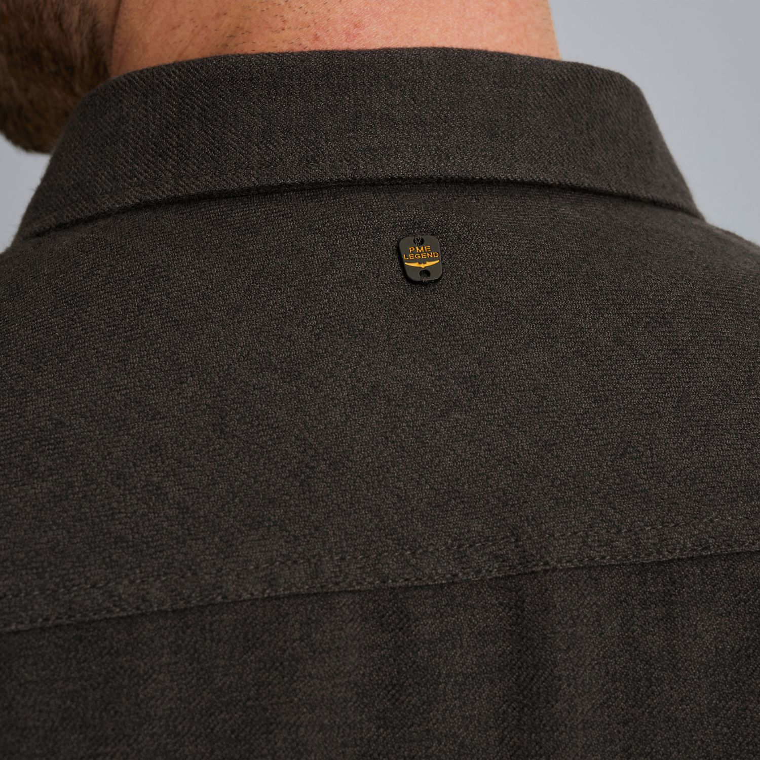 Рубашка PME Legend с фактурной поверхностью чёрная артикул PSI2510202-9067