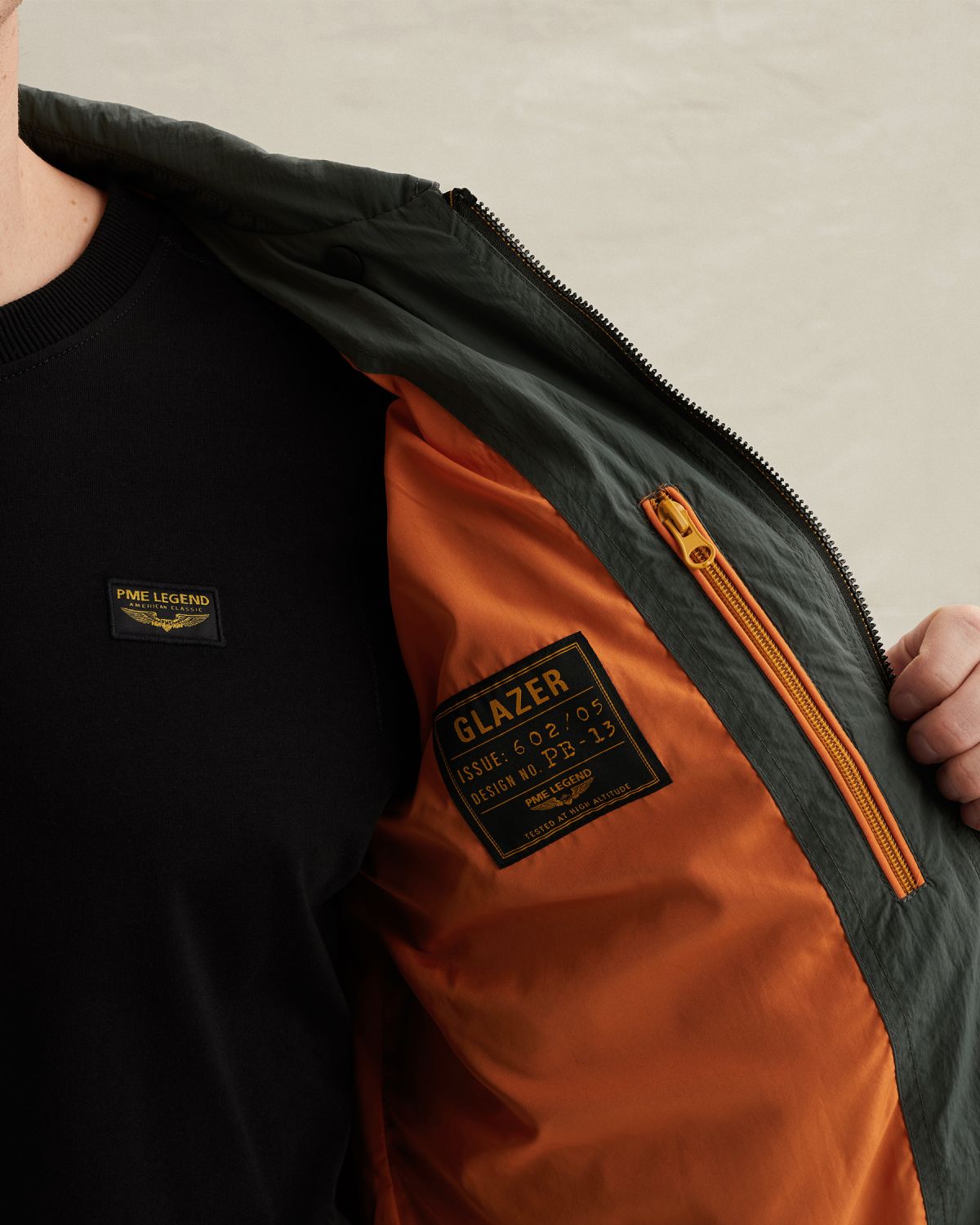 Куртка PME Legend в стиле MA-1 зелёная артикул PJA2602105-6026