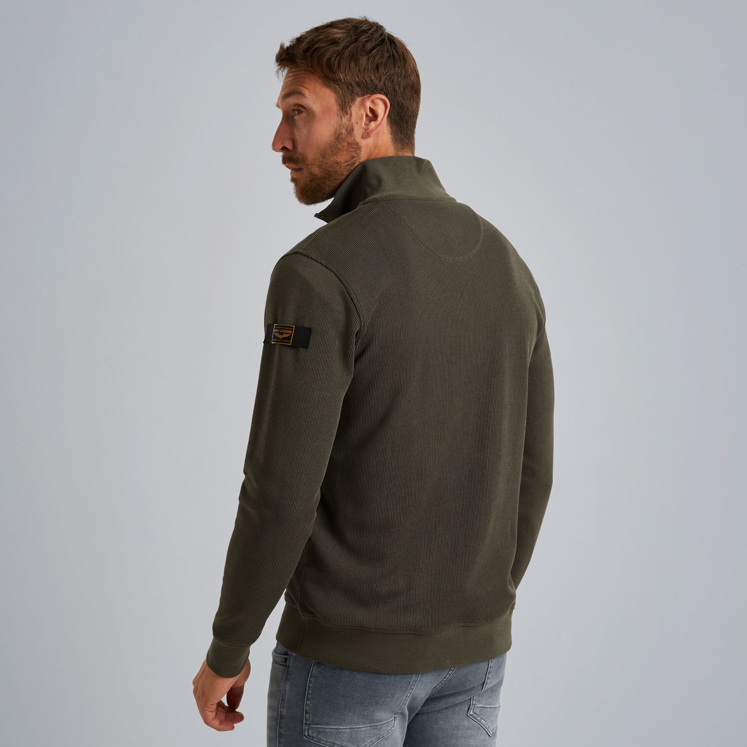 Пуловер PME Legend с нагрудным карманом зелёный артикул PSW2509457-8039