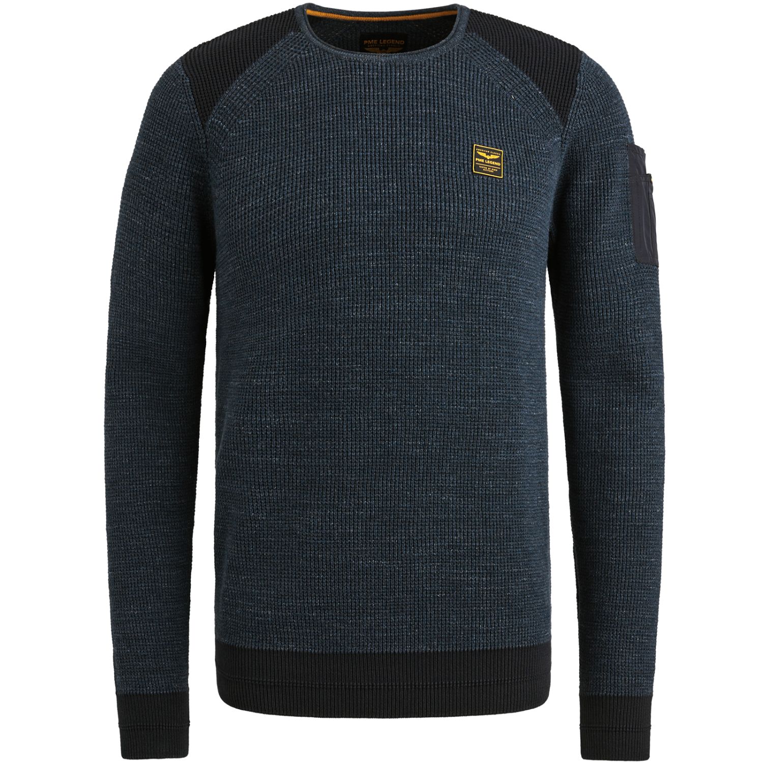 Пуловер PME Legend с круглым вырезом синий артикул PKW2508301-5281
