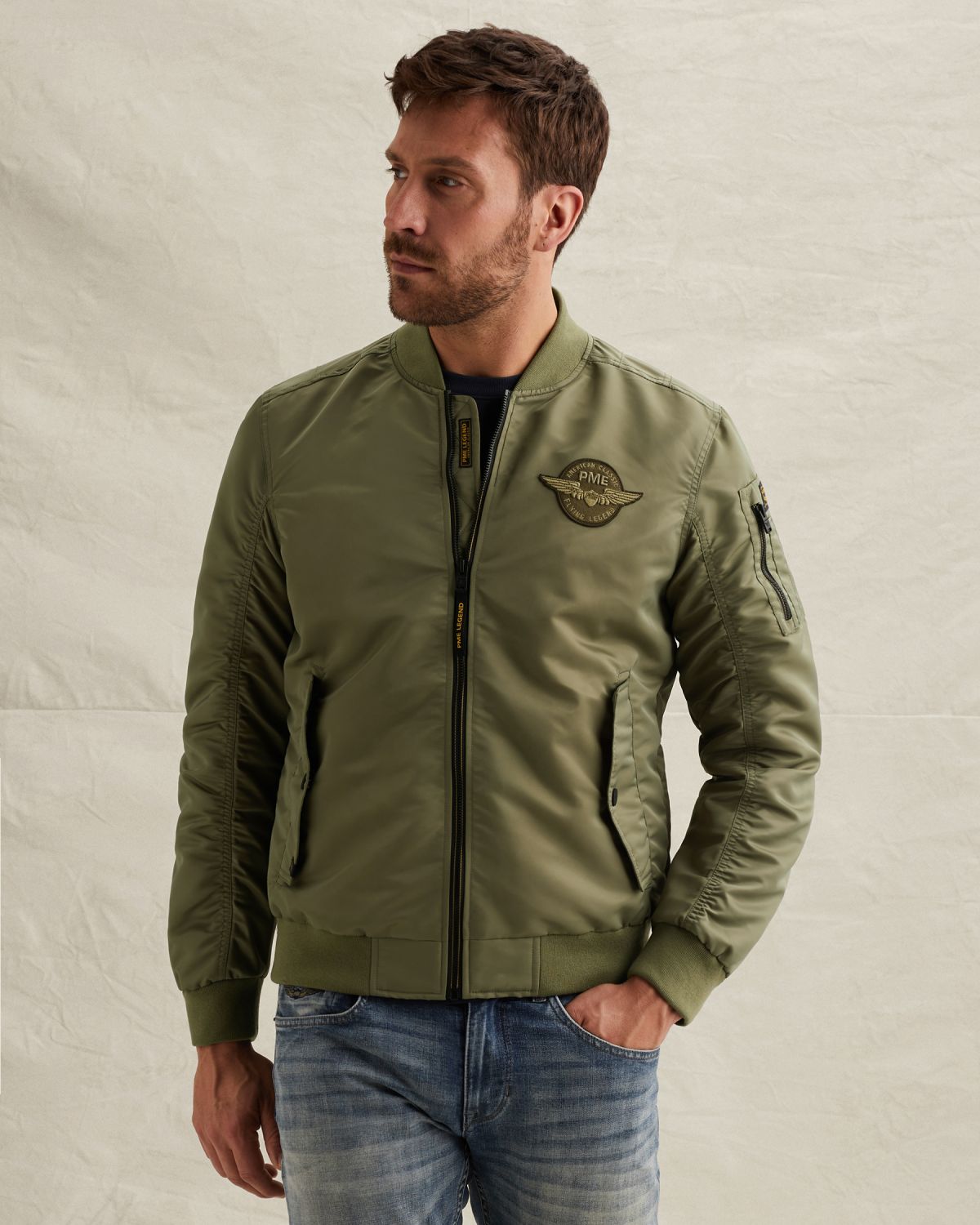 Куртка PME Legend Authentic MA-1 зелёная артикул PJA2602131-6379