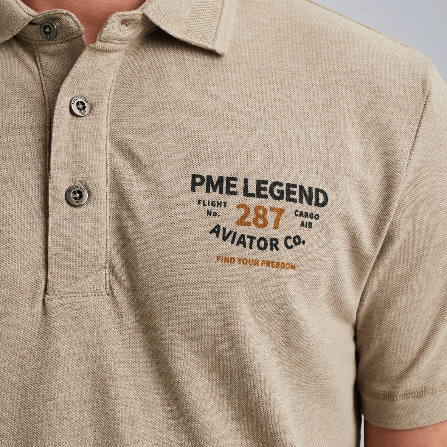 Поло с принтом коричневое артикул PPSS2506889-7144