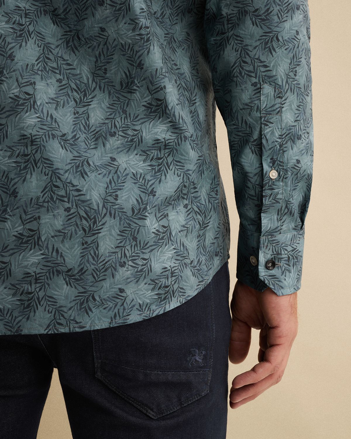 Рубашка Vanguard в поплине с принтом синяя артикул VSI2602208-5228