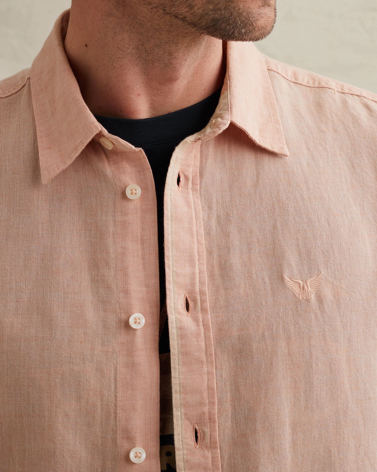 Рубашка PME Legend с короткими рукавами на пуговицах розовая артикул PSIS2604210-3031