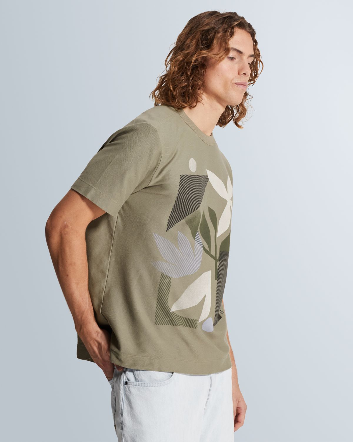 Футболка Cast-Iron с многоцветным принтом зелёная артикул CTSS2602509-6478