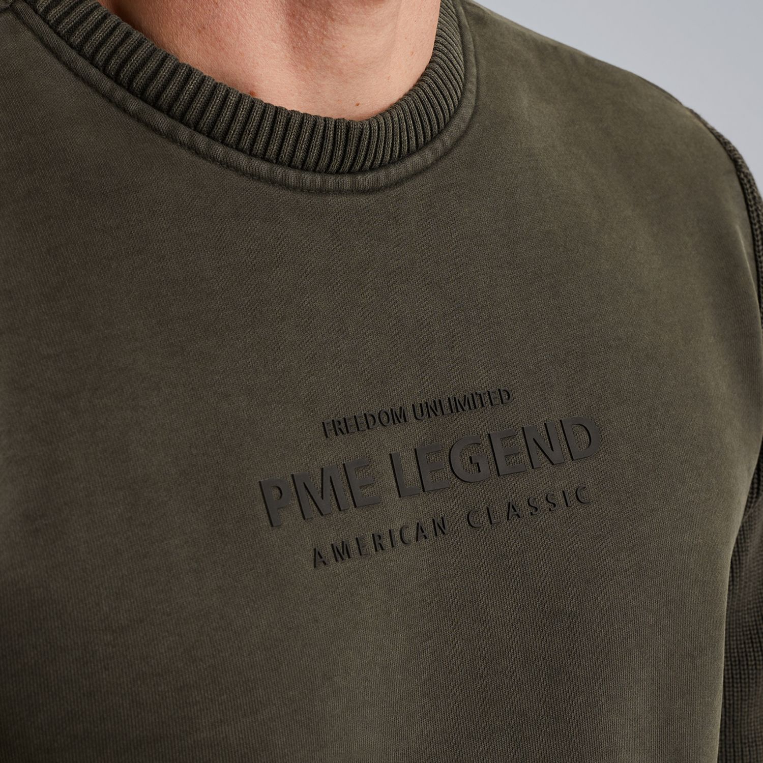 Свитшот PME Legend с вязанными рукавами серый артикул PSW2510323-9703