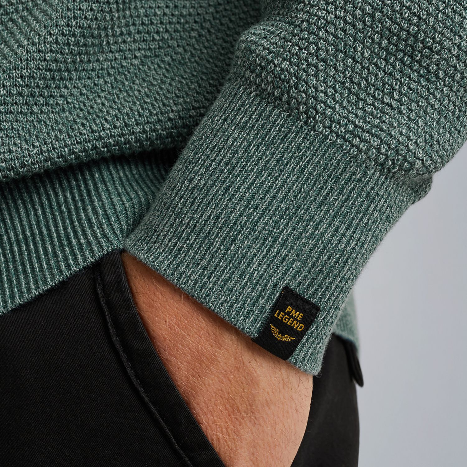 Свитшот PME Legend с вафельной текстурой синий артикул PKW2508324-5125