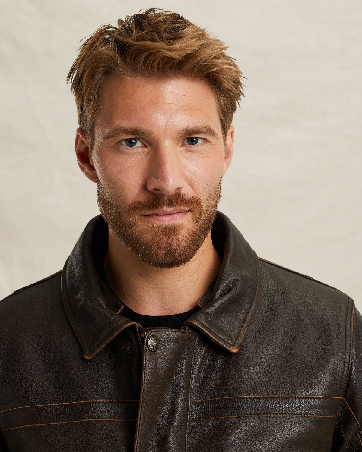 Куртка Iconic Hudson кожаная коричневая артикул PLJ650010-771