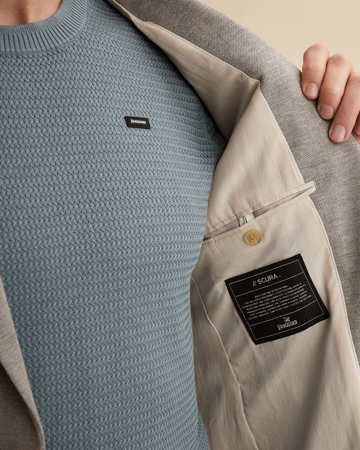 Пиджак Vanguard Scura с текстурой коричневый артикул VBL2602193-8265