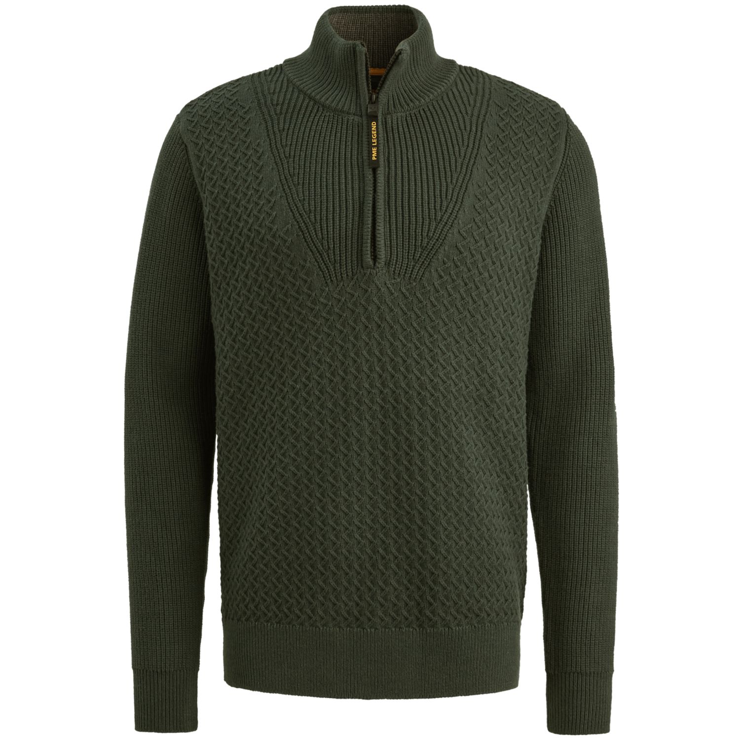 Пуловер PME Legend с короткой молнией зелёный артикул PKW2510305-6027