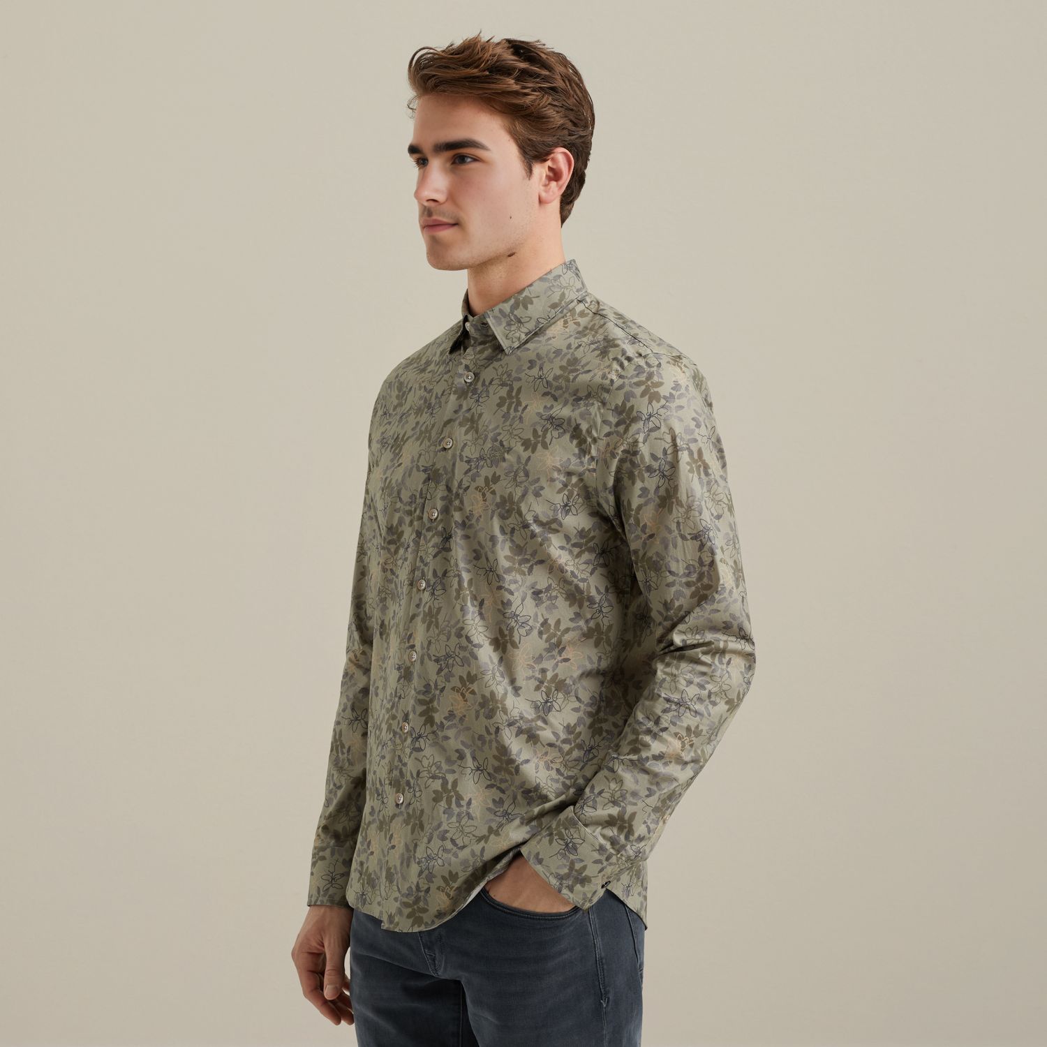 Рубашка Vanguard с принтом зелёная артикул VSI2508203-6497