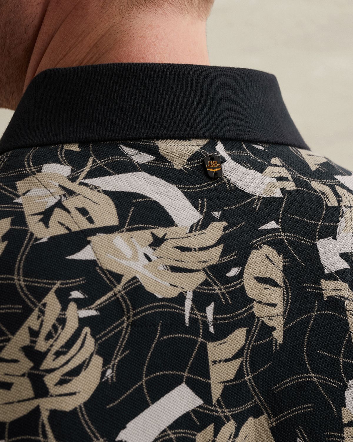 Поло PME Legend с принтом и логотипом на груди синее артикул PPSS2604879-5282