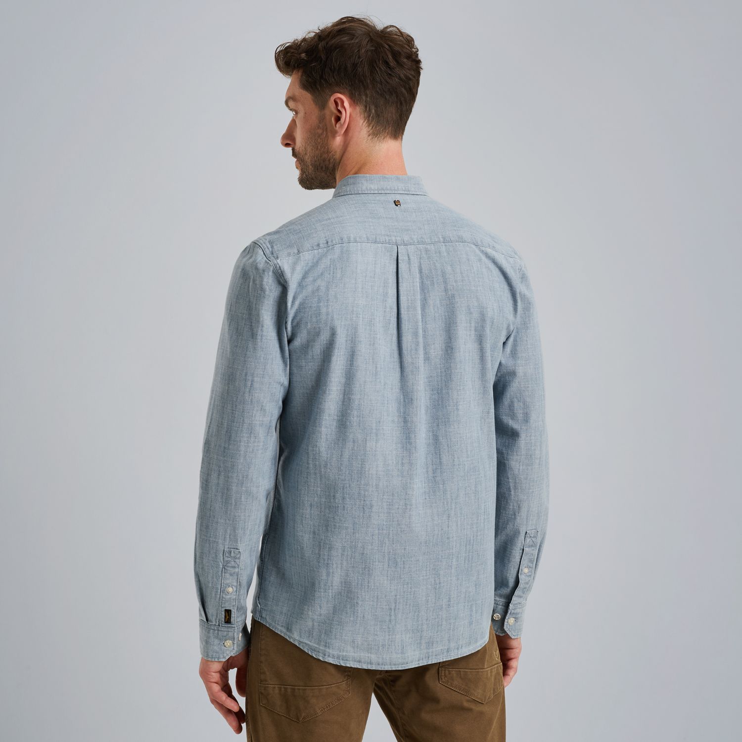 Рубашка PME Legend с эффектом денима синяя артикул PSI2508220-590