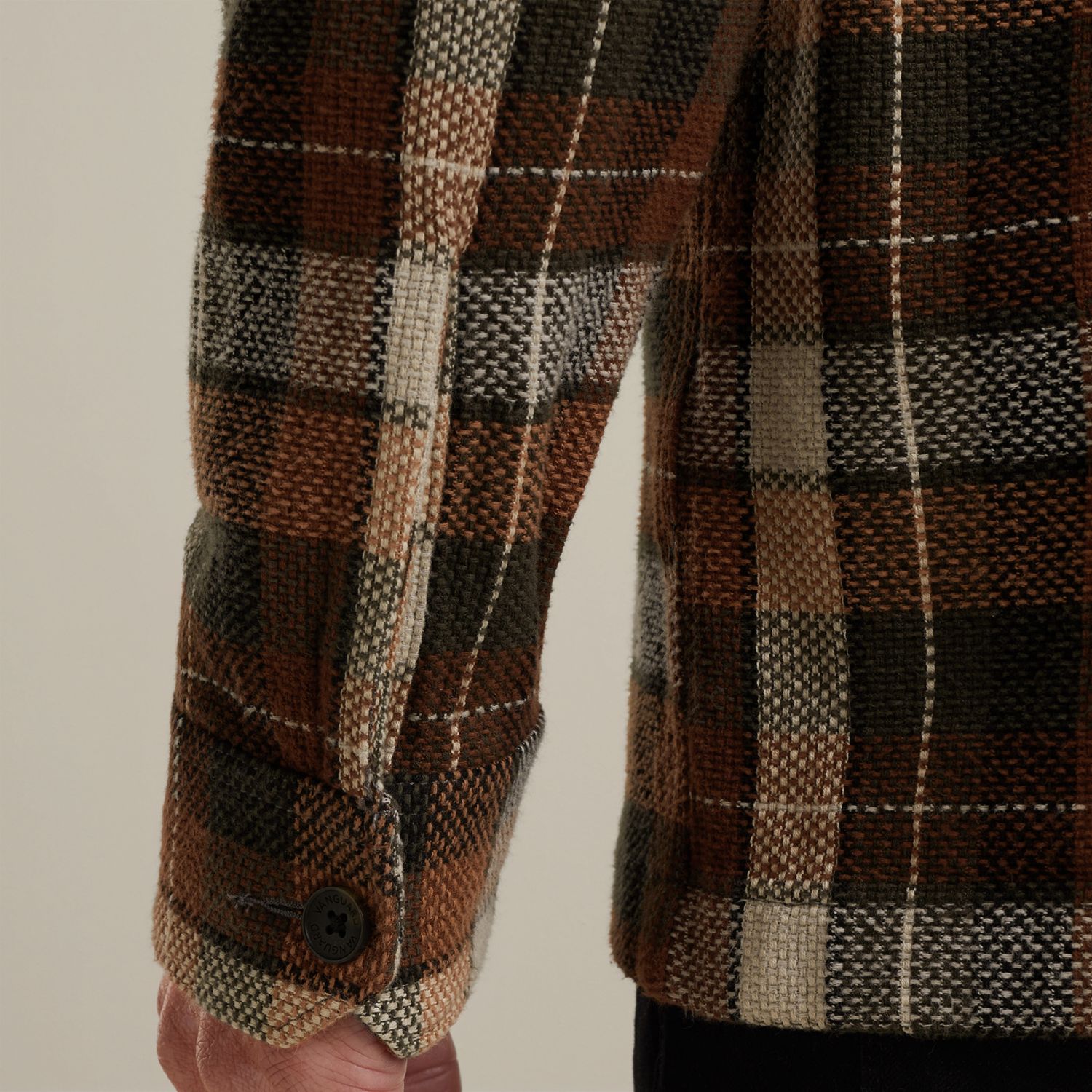 Рубашка-жакет Vanguard в клетку коричневая артикул VSI2510256-8122