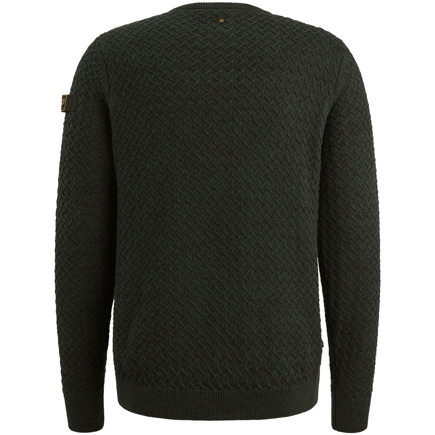 Пуловер PME Legend с круглым вырезом зелёный артикул PKW2510304-6027