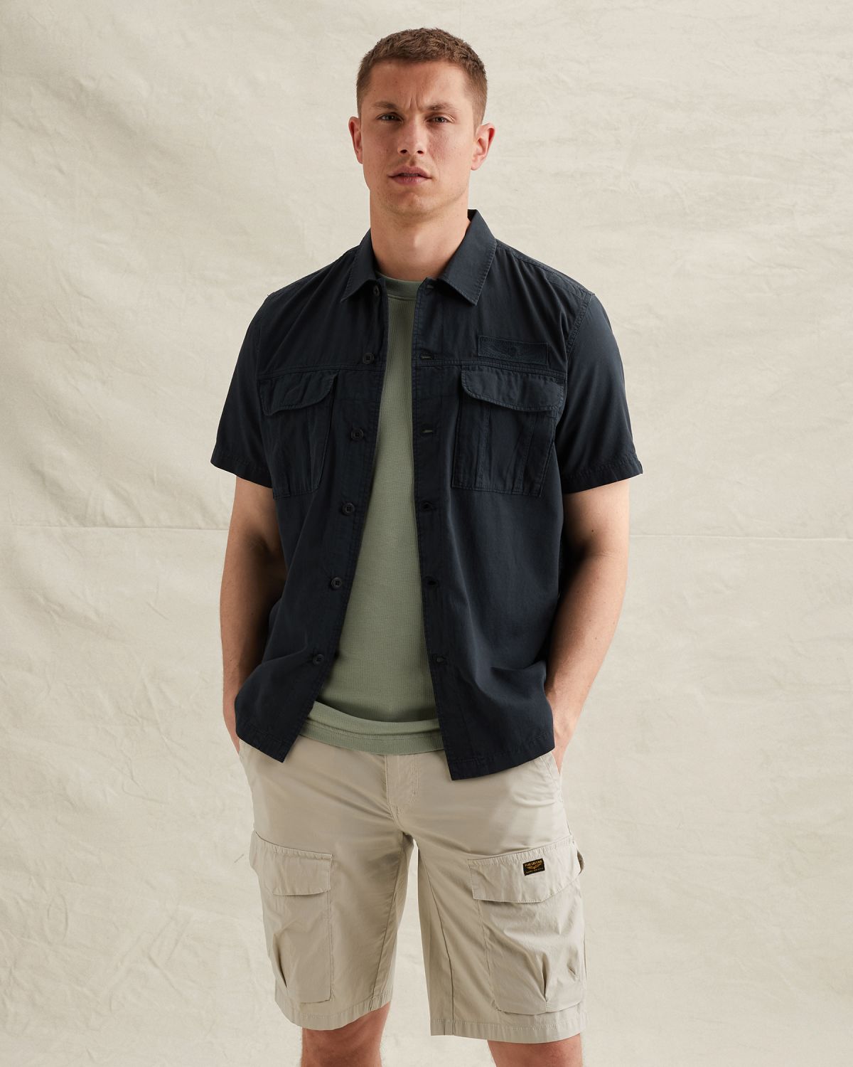 Рубашка PME Legend с нагрудными карманами синяя артикул PSIS2604216-5282