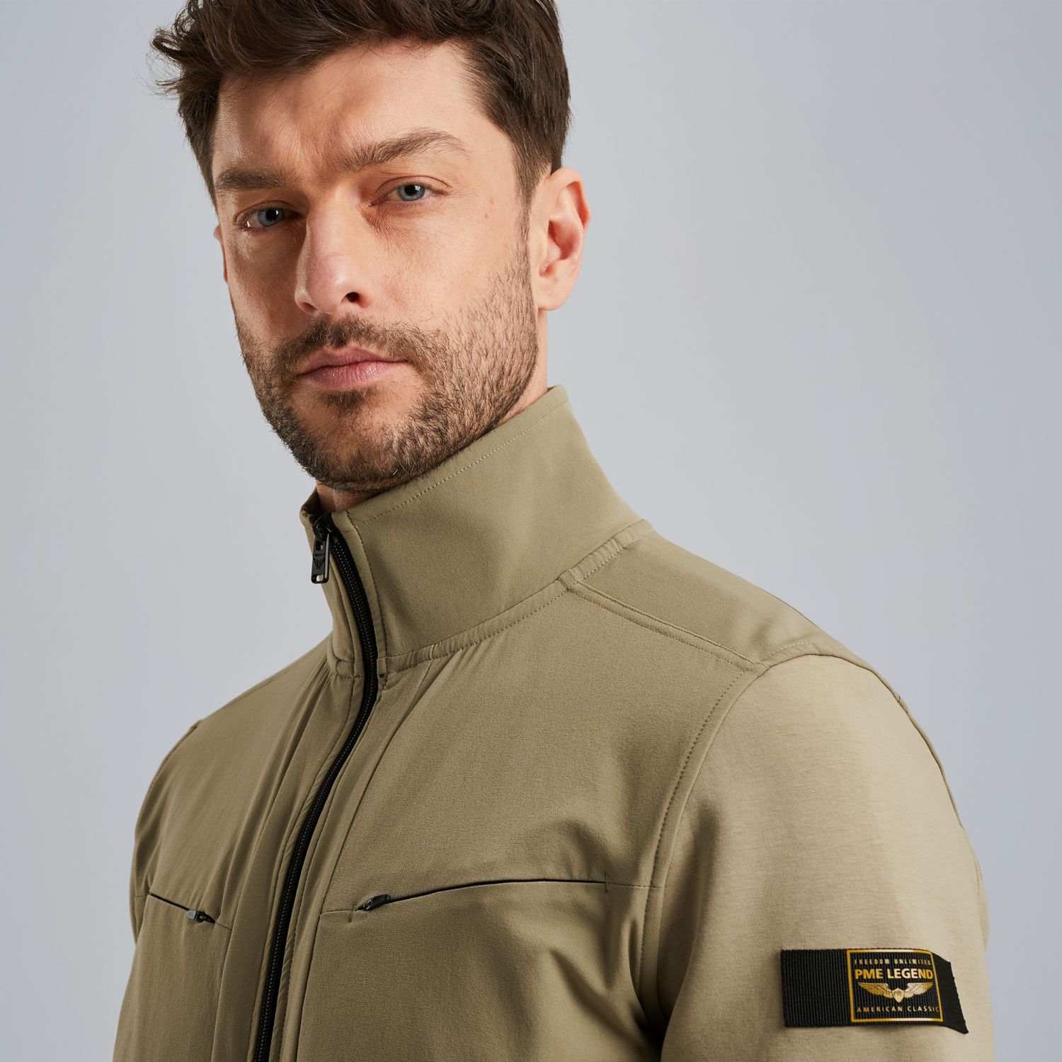 Куртка с молнией хаки артикул PSW2506423-6391
