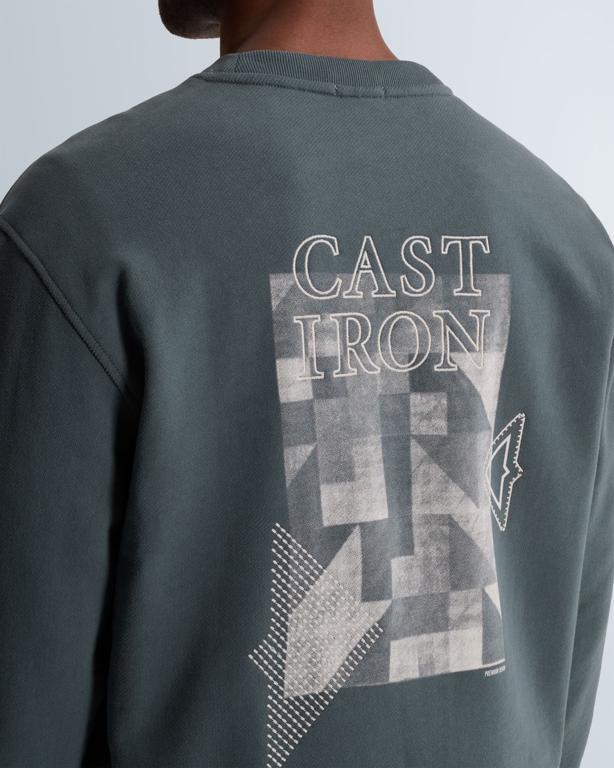 Свитшот Cast-Iron свободного кроя тёмно-серый артикул CSW2610447-9076