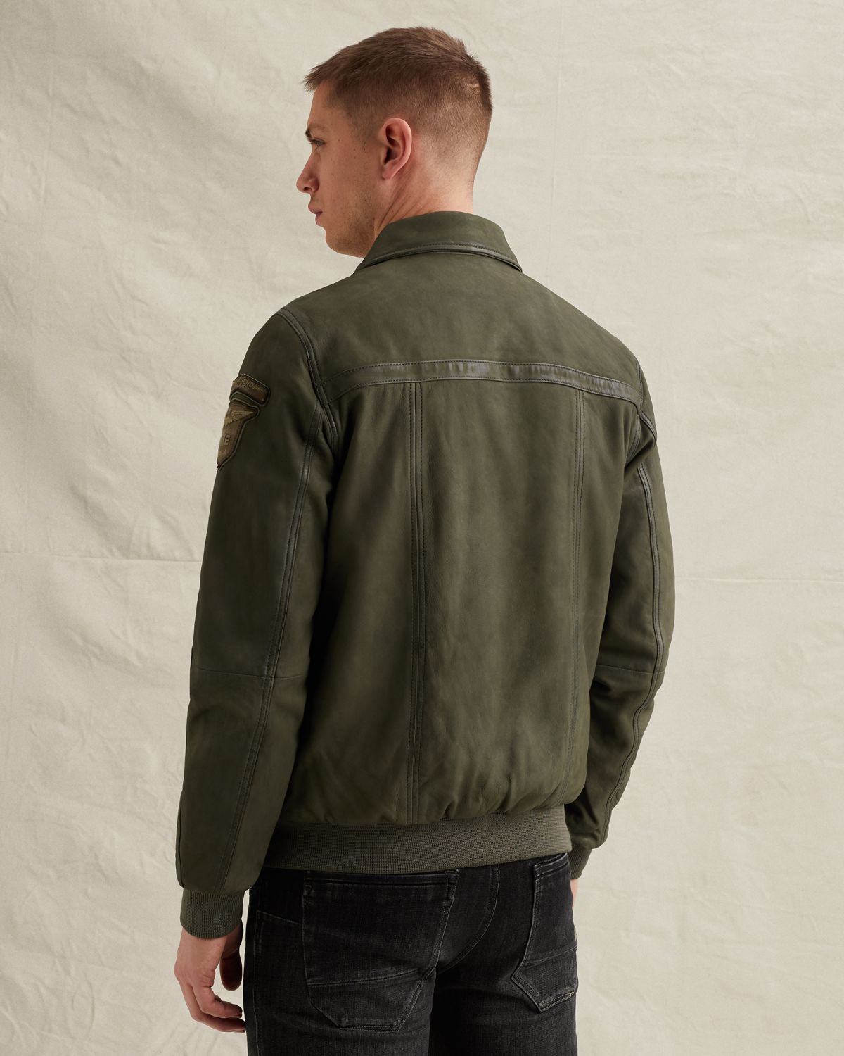 Куртка PME Legend кожаная зелёная артикул PLJ2602700-6414