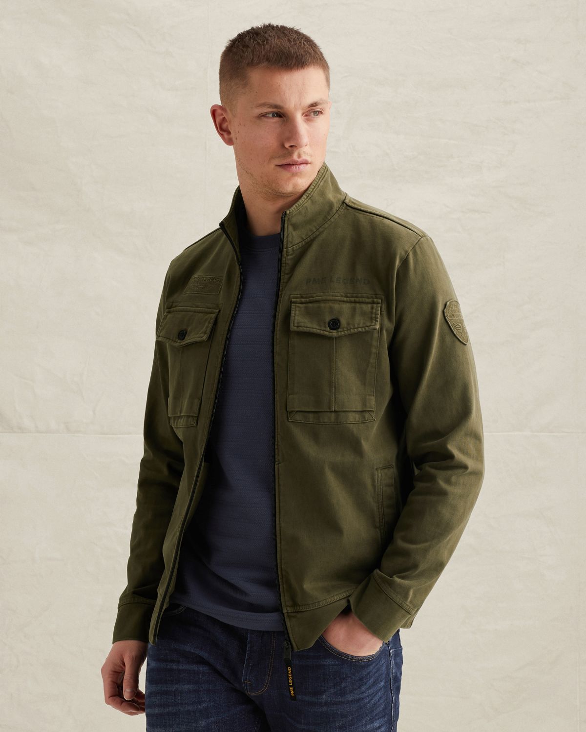 Куртка гибридная на молнии зелёная