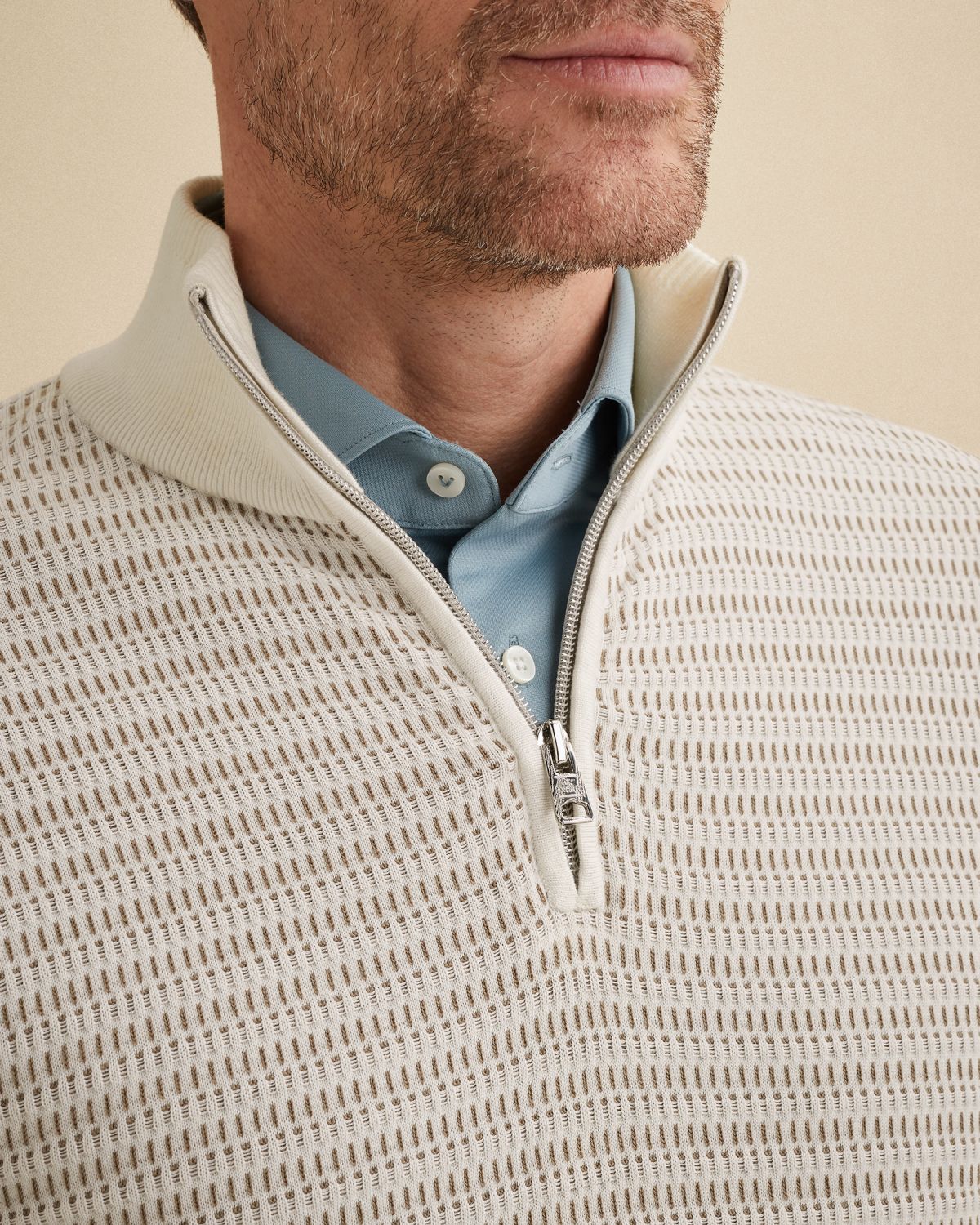 Пуловер Vanguard с полумолнией белый артикул VKW2602308-7004