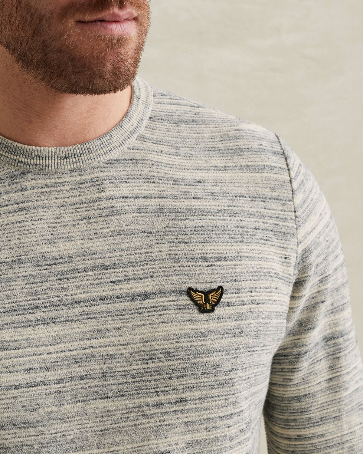 Пуловер PME Legend фактурный бежевый артикул PKW2603311-7013