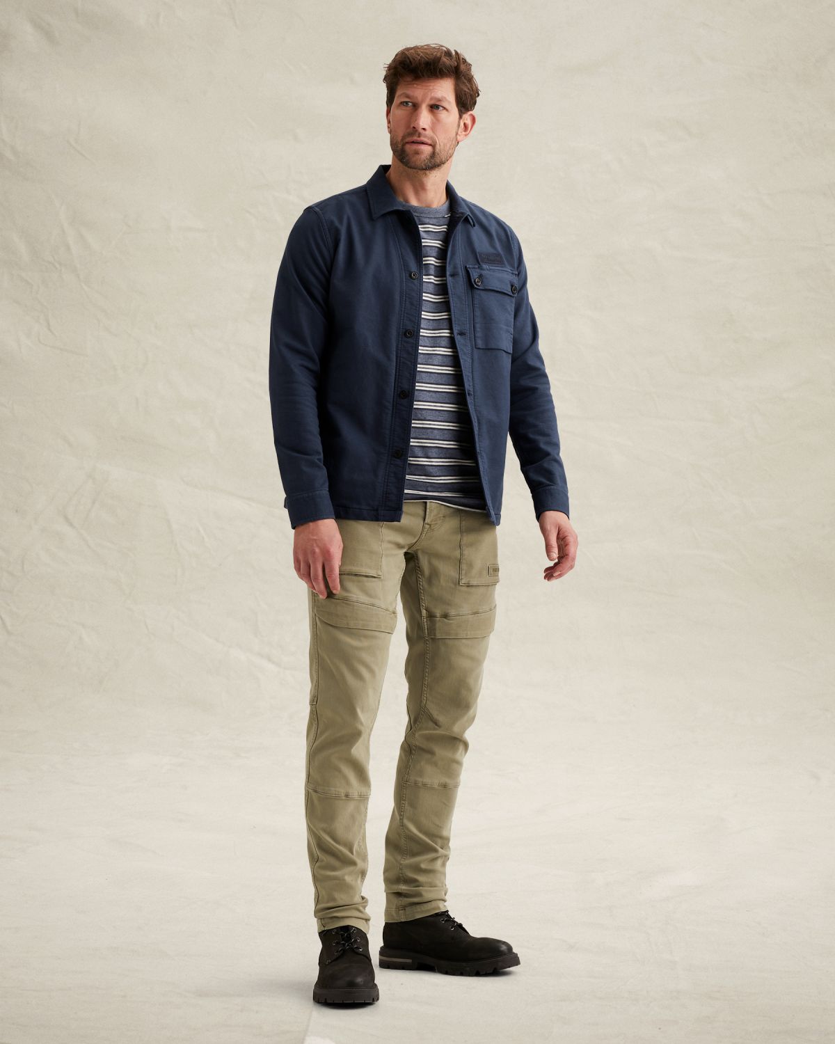 Рубашка-куртка PME Legend с пуговицами синяя артикул PSI2602233-5116