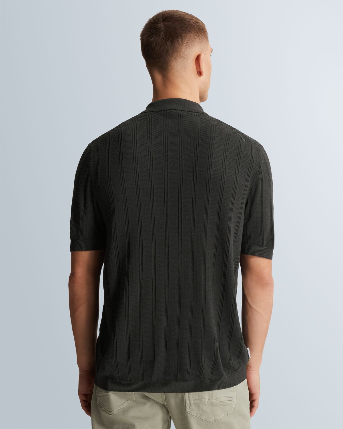 Футболка-поло Cast-Iron с молнией серая артикул CPSS2602855-9159