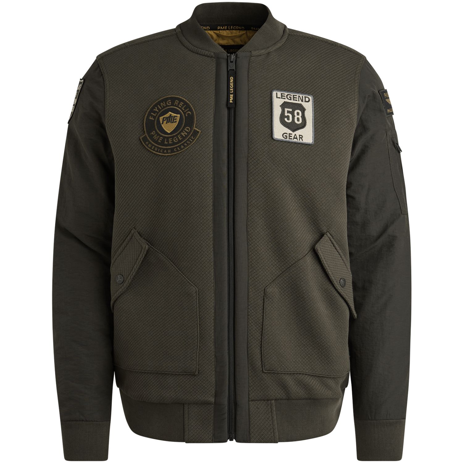 Свитшот PME Legend с нашивками зелёный артикул PSW2509440-8039