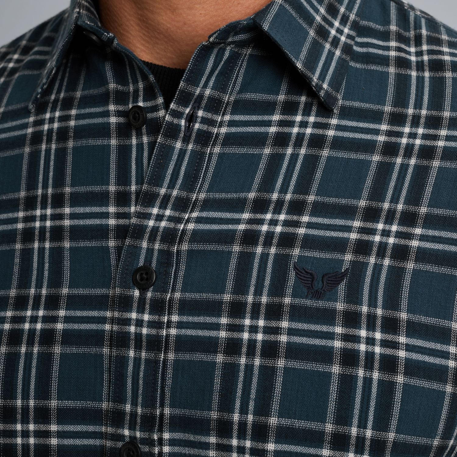 Рубашка PME Legend в клетку синяя артикул PSI2510201-5281