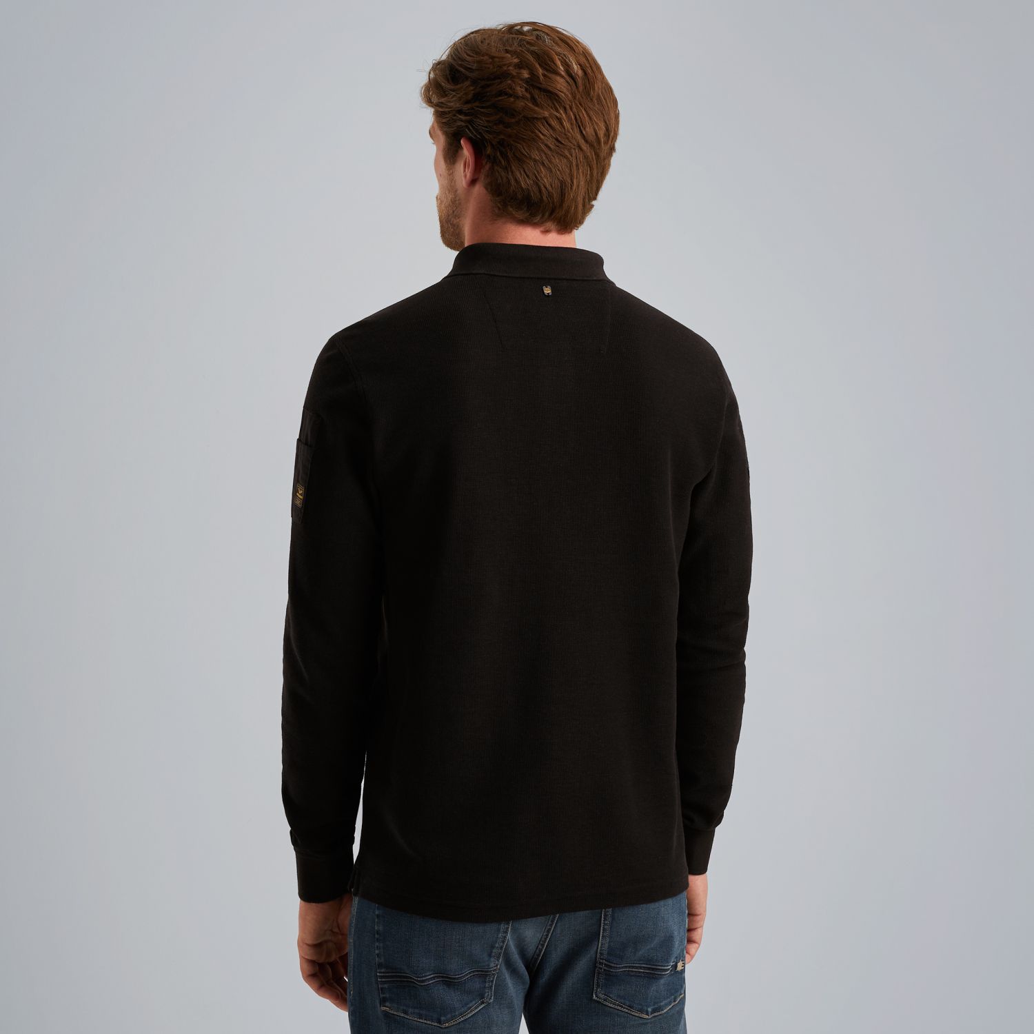 Поло PME Legend с длинными рукавами чёрное артикул PPS2509802-9067