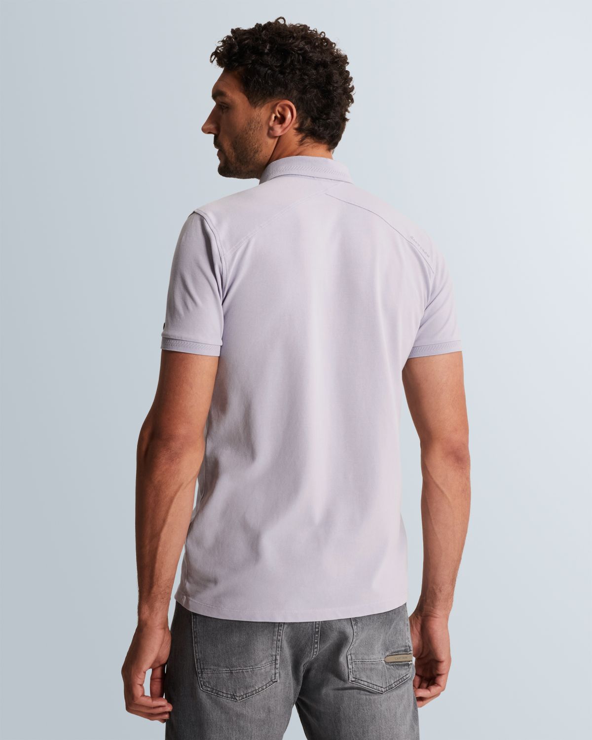 Рубашка-поло Cast-Iron с тканым логотипом фиолетовая артикул CPSS2602850-4270