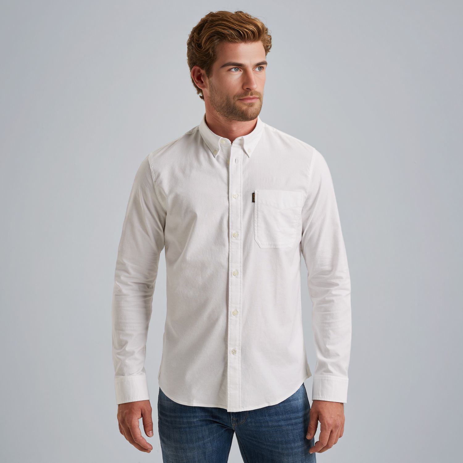 Рубашка PME Legend с эффектом двух тонов белая артикул PSI2508206-7003