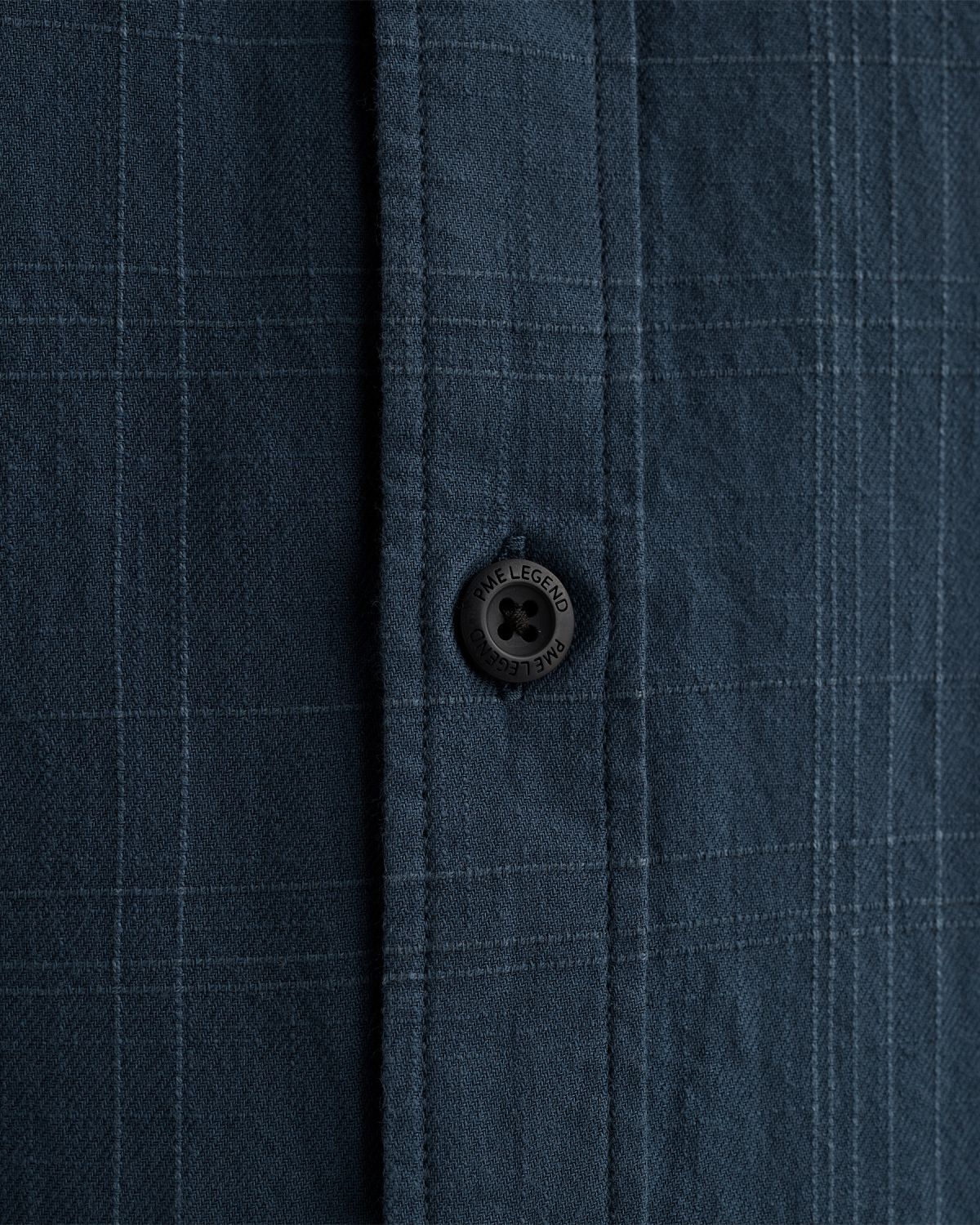 Рубашка PME Legend с короткими рукавами и текстурой в клетку синяя артикул PSIS2603256-5052